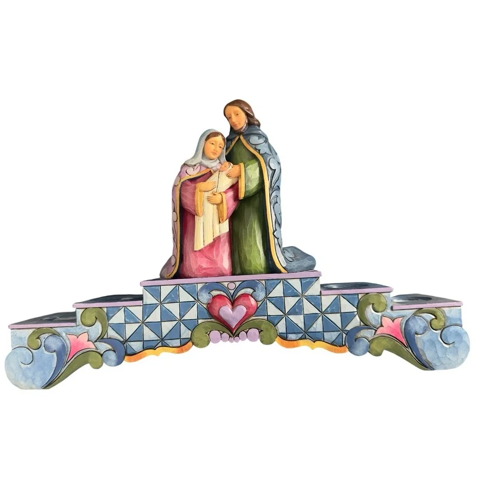 Jim Shore Advent‎ Holy Family Nativity Candle Holder Christmas Decor